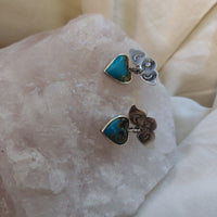 Turquoise Heart Post Earrings