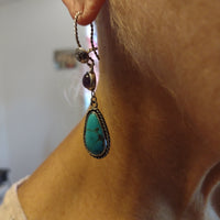 Amythest wCampitos Turquoise Earrings