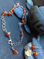 Carnelian Lover's Necklace and Earring set