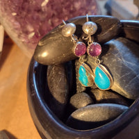 Turquoise Amethyst Earrings