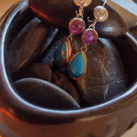 Turquoise Amethyst Earrings